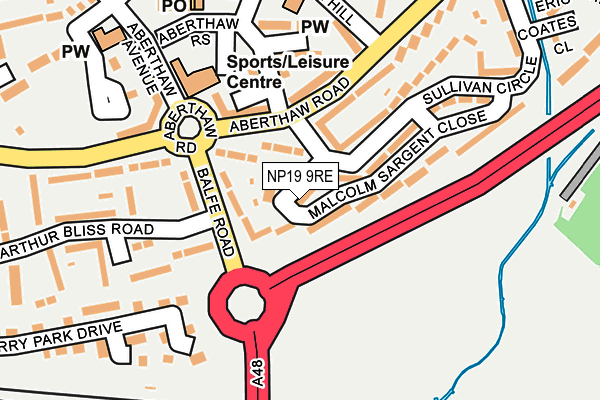 NP19 9RE map - OS OpenMap – Local (Ordnance Survey)