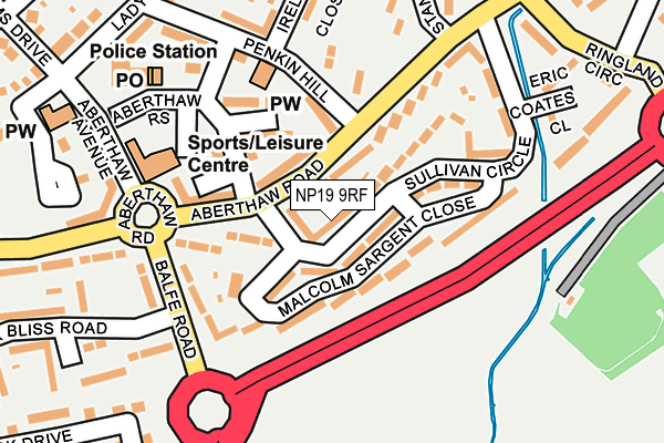 NP19 9RF map - OS OpenMap – Local (Ordnance Survey)