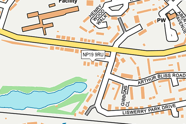 NP19 9RU map - OS OpenMap – Local (Ordnance Survey)