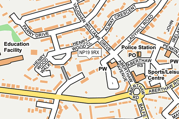 NP19 9RX map - OS OpenMap – Local (Ordnance Survey)