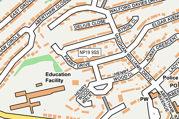 NP19 9SS map - OS OpenMap – Local (Ordnance Survey)