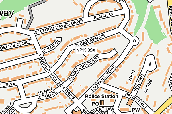 NP19 9SX map - OS OpenMap – Local (Ordnance Survey)