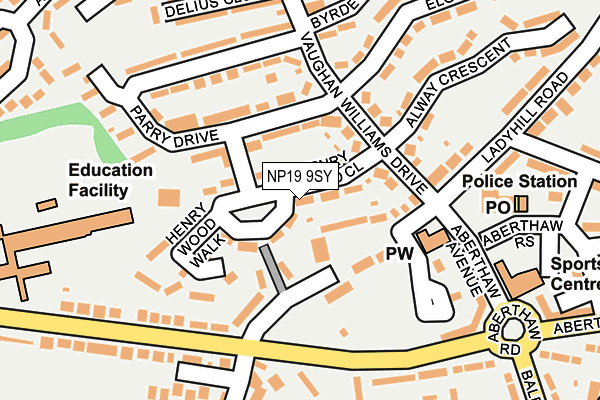 NP19 9SY map - OS OpenMap – Local (Ordnance Survey)