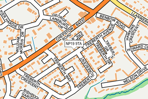 NP19 9TA map - OS OpenMap – Local (Ordnance Survey)