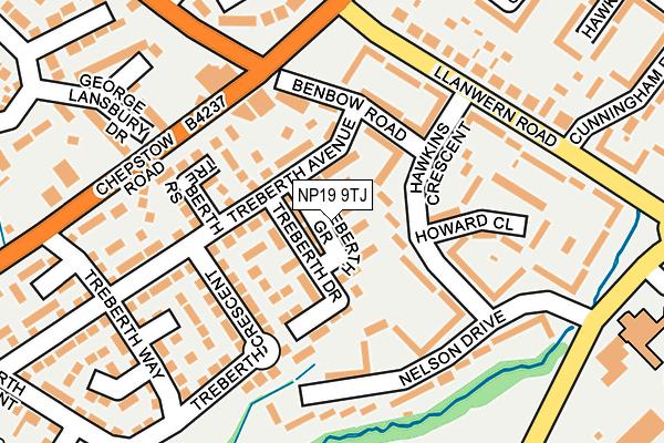 NP19 9TJ map - OS OpenMap – Local (Ordnance Survey)