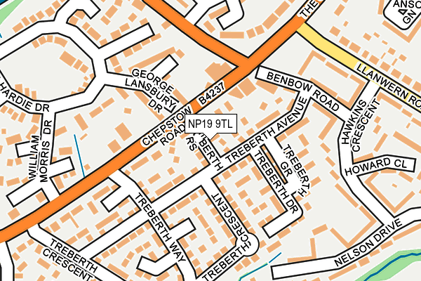 NP19 9TL map - OS OpenMap – Local (Ordnance Survey)