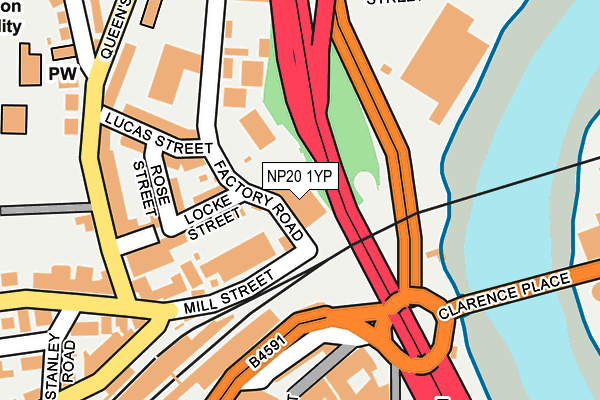 NP20 1YP map - OS OpenMap – Local (Ordnance Survey)