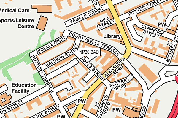 NP20 2AD map - OS OpenMap – Local (Ordnance Survey)