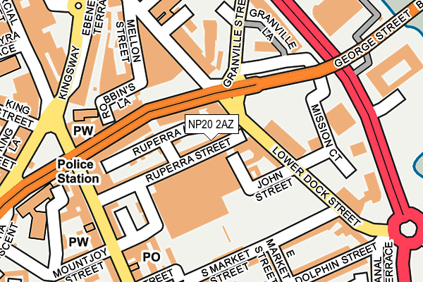 NP20 2AZ map - OS OpenMap – Local (Ordnance Survey)