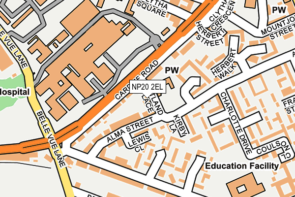 NP20 2EL map - OS OpenMap – Local (Ordnance Survey)