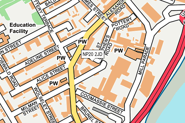 NP20 2JD map - OS OpenMap – Local (Ordnance Survey)