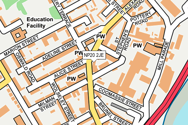 NP20 2JE map - OS OpenMap – Local (Ordnance Survey)