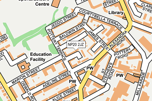 NP20 2JZ map - OS OpenMap – Local (Ordnance Survey)