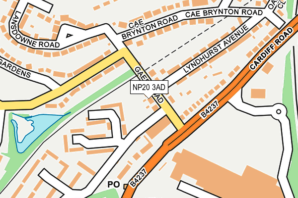 NP20 3AD map - OS OpenMap – Local (Ordnance Survey)