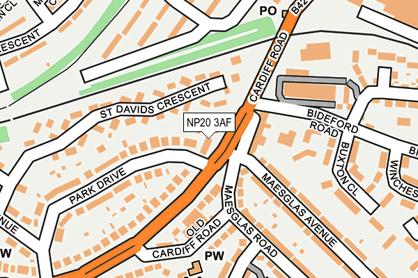 NP20 3AF map - OS OpenMap – Local (Ordnance Survey)