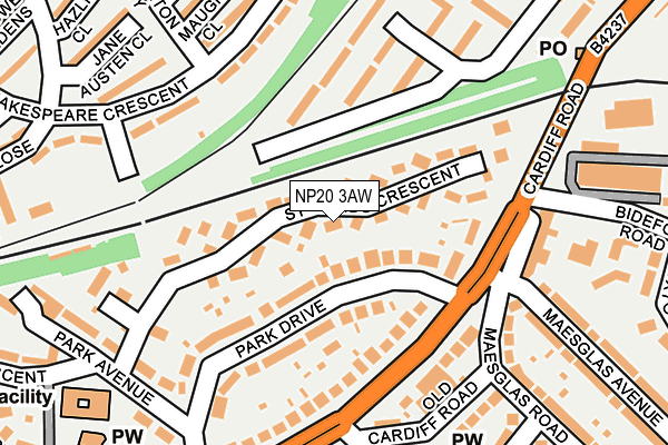 NP20 3AW map - OS OpenMap – Local (Ordnance Survey)