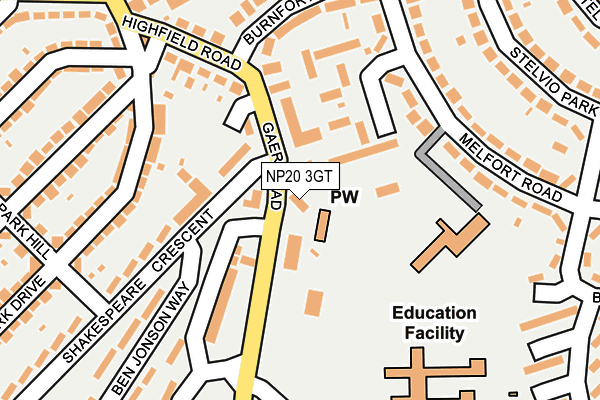 NP20 3GT map - OS OpenMap – Local (Ordnance Survey)