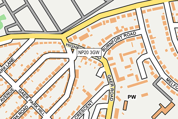 NP20 3GW map - OS OpenMap – Local (Ordnance Survey)