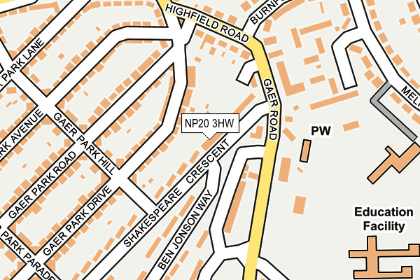 NP20 3HW map - OS OpenMap – Local (Ordnance Survey)
