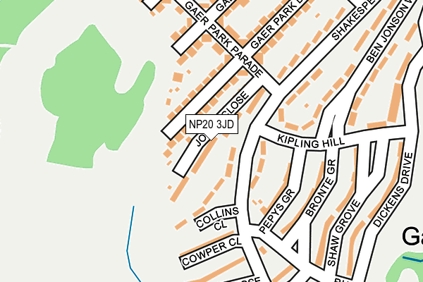 NP20 3JD map - OS OpenMap – Local (Ordnance Survey)