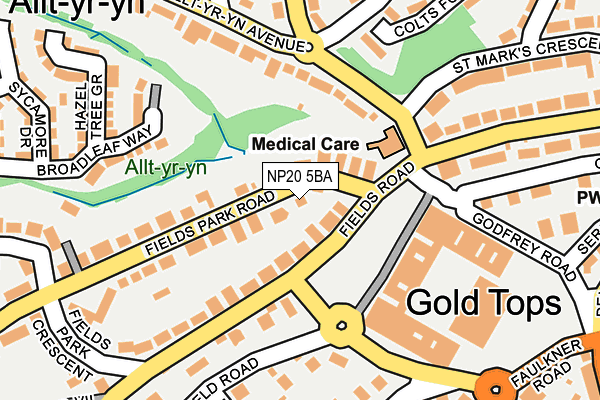 Map of MONMOUTHSHIRE MEDICAL LIMITED at local scale