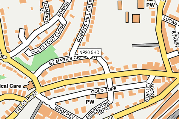 NP20 5HD map - OS OpenMap – Local (Ordnance Survey)