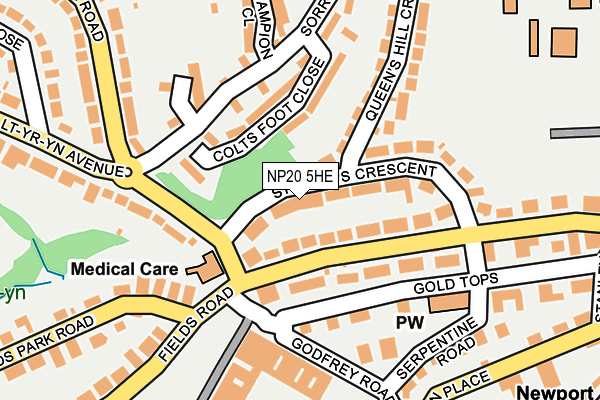 NP20 5HE map - OS OpenMap – Local (Ordnance Survey)