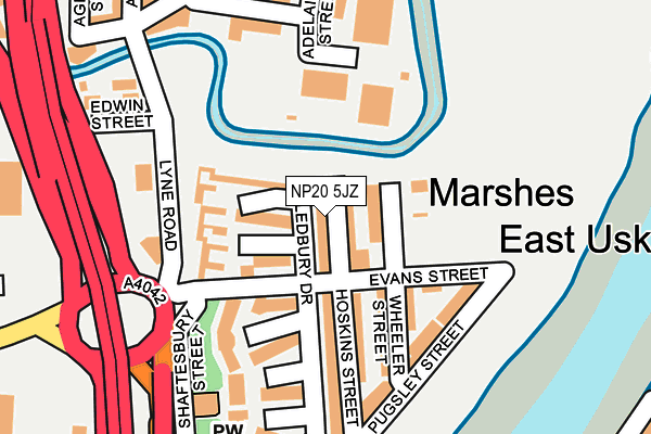 NP20 5JZ map - OS OpenMap – Local (Ordnance Survey)