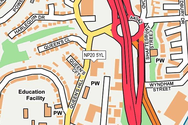 NP20 5YL map - OS OpenMap – Local (Ordnance Survey)