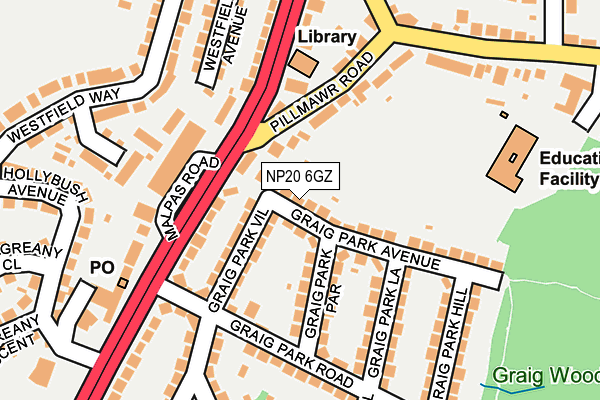 NP20 6GZ map - OS OpenMap – Local (Ordnance Survey)
