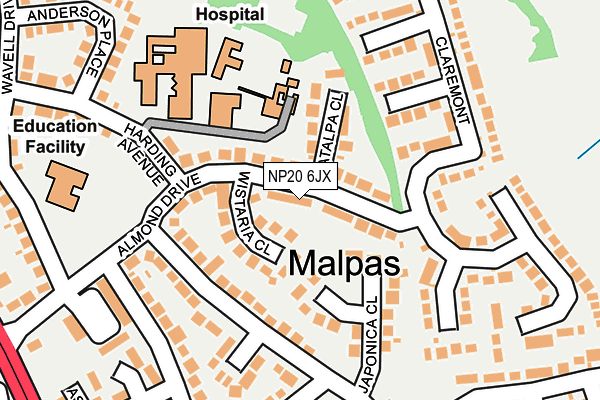 NP20 6JX map - OS OpenMap – Local (Ordnance Survey)