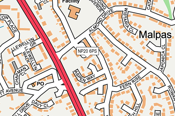 NP20 6PS map - OS OpenMap – Local (Ordnance Survey)