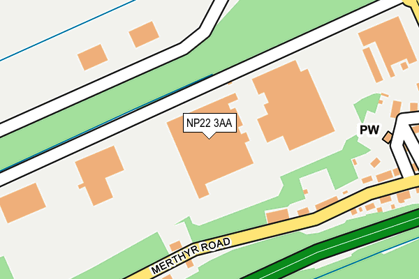NP22 3AA map - OS OpenMap – Local (Ordnance Survey)