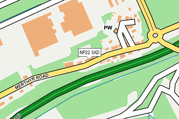 NP22 3AD map - OS OpenMap – Local (Ordnance Survey)