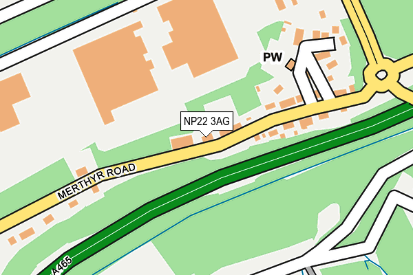 NP22 3AG map - OS OpenMap – Local (Ordnance Survey)