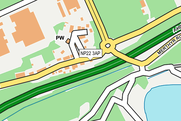 NP22 3AP map - OS OpenMap – Local (Ordnance Survey)