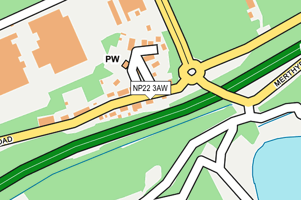NP22 3AW map - OS OpenMap – Local (Ordnance Survey)