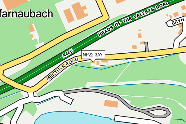 NP22 3AY map - OS OpenMap – Local (Ordnance Survey)