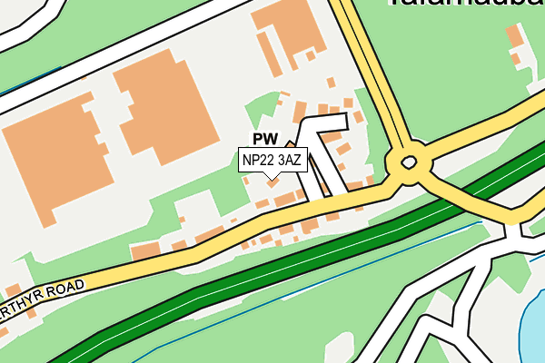 NP22 3AZ map - OS OpenMap – Local (Ordnance Survey)