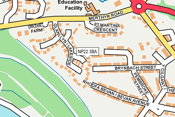 NP22 3BA map - OS OpenMap – Local (Ordnance Survey)