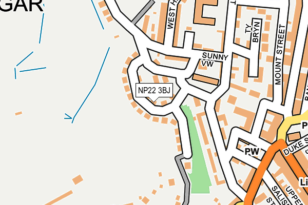 NP22 3BJ map - OS OpenMap – Local (Ordnance Survey)