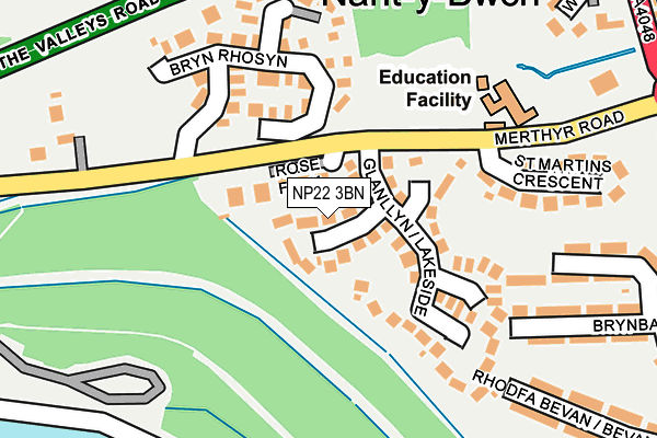 NP22 3BN map - OS OpenMap – Local (Ordnance Survey)