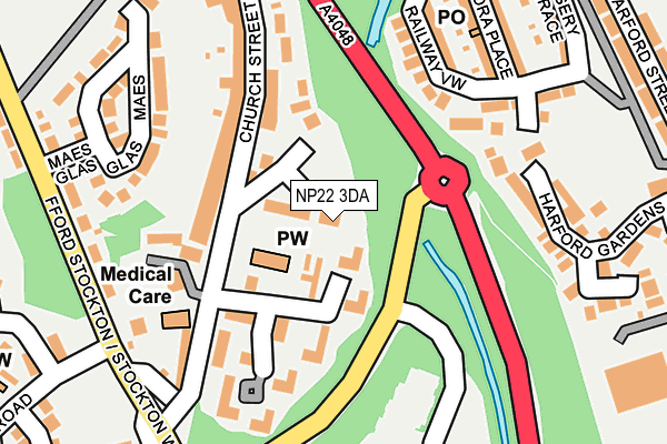 NP22 3DA map - OS OpenMap – Local (Ordnance Survey)