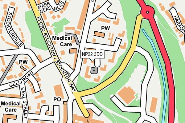 NP22 3DD map - OS OpenMap – Local (Ordnance Survey)