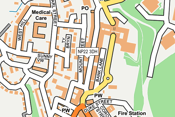 NP22 3DH map - OS OpenMap – Local (Ordnance Survey)