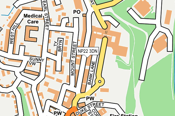 NP22 3DN map - OS OpenMap – Local (Ordnance Survey)