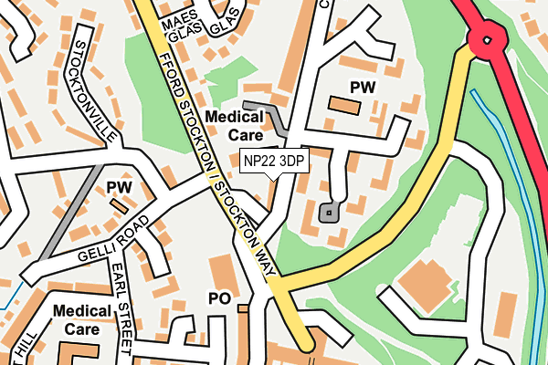 NP22 3DP map - OS OpenMap – Local (Ordnance Survey)