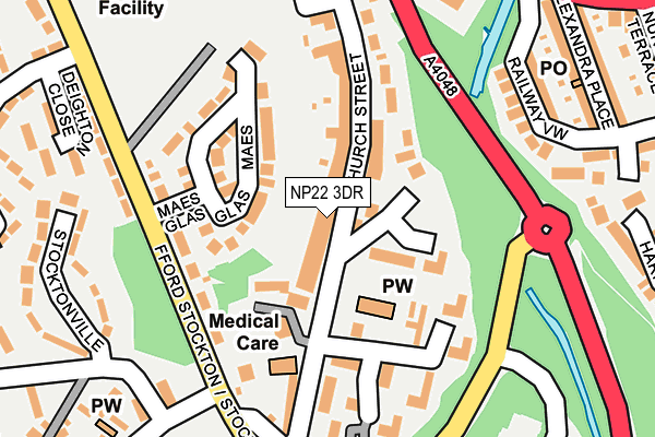 NP22 3DR map - OS OpenMap – Local (Ordnance Survey)
