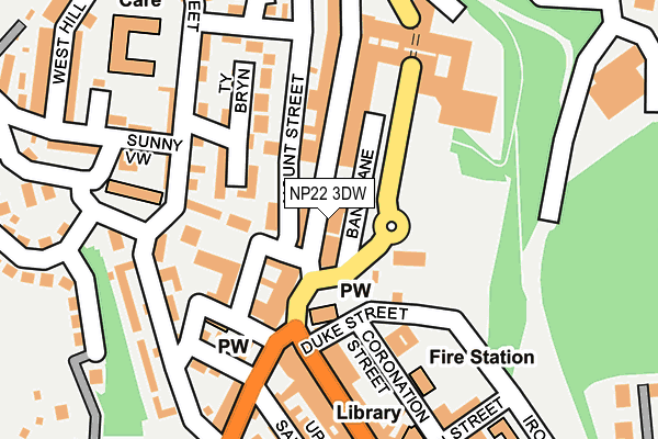 NP22 3DW map - OS OpenMap – Local (Ordnance Survey)