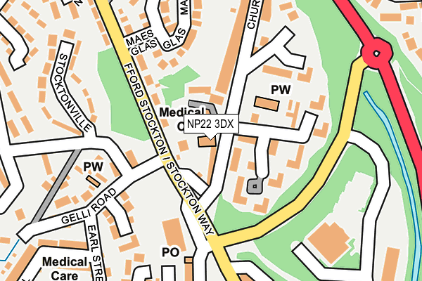 NP22 3DX map - OS OpenMap – Local (Ordnance Survey)